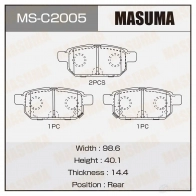 Колодки тормозные дисковые MASUMA OUM NO MS-C2005 4560116724253 1422881721