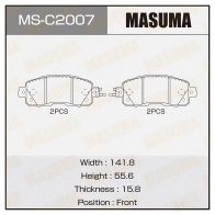 Колодки тормозные дисковые MASUMA MS-C2007 1422881565 V0IY 0G 4560116724260