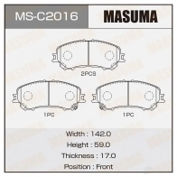 Колодки тормозные дисковые MASUMA MS-C2016 VD UMTE 4560116724314 1422881563