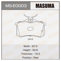 Колодки тормозные дисковые MASUMA 1420577347 8PQDP Z MS-E0003 4560116723515
