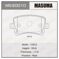 Колодки тормозные дисковые MASUMA RW KDLS 4560116723560 MS-E0010 1422881715