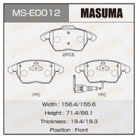 Колодки тормозные дисковые MASUMA 1422881714 4560116723577 MS-E0012 2 JUA8