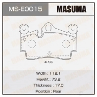 Колодки тормозные дисковые MASUMA MS-E0015 4560116723607 1422881560 ENL 0YOS