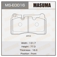 Колодки тормозные дисковые MASUMA J SAPI MS-E0016 4560116723614 1422881559