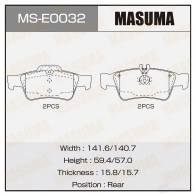 Колодки тормозные дисковые MASUMA Mercedes E-Class (W211) 3 Седан 3.5 E 350 CGI (2157) 292 л.с. 2007 – 2008 QI38M W9 MS-E0032