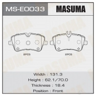 Колодки тормозные дисковые MASUMA 1439698661 30U808 E MS-E0033