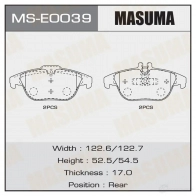 Колодки тормозные дисковые MASUMA Mercedes C-Class (W204) 3 Седан 15IV2P D MS-E0039