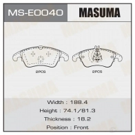 Колодки тормозные дисковые MASUMA Q 00PZOU MS-E0040 Mercedes C-Class (W204) 3 Седан 3.0 C 280 (2054) 231 л.с. 2007 – 2014