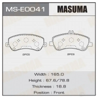 Колодки тормозные дисковые MASUMA R1V ZN 1439698667 MS-E0041