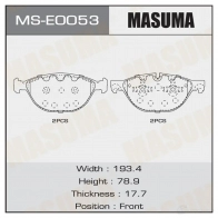 Колодки тормозные дисковые MASUMA IF8A7I 0 MS-E0053 1439698676