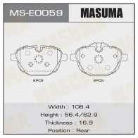Колодки тормозные дисковые MASUMA MS-E0059 SZW 95 1439698682
