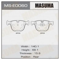 Колодки тормозные дисковые MASUMA MS-E0060 Bmw 7 (E65, E66, E67) 4 Седан 3.0 730 Ld 231 л.с. 2005 – 2008 8GT ZK0