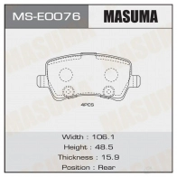 Колодки тормозные дисковые MASUMA KC0JW Q 1439698685 MS-E0076