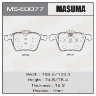 Колодки тормозные дисковые MASUMA MS-E0077 VK 8G3O 1439698686