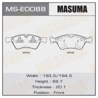 Колодки тормозные дисковые MASUMA MS-E0088 ZF80 J1C 1439698691