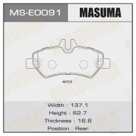 Колодки тормозные дисковые MASUMA T2WM PSO MS-E0091 1439698693