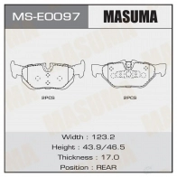 Колодки тормозные дисковые MASUMA H5XA 0 1422881704 MS-E0097