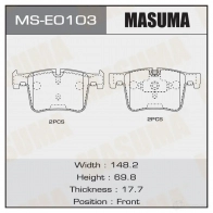 Колодки тормозные дисковые MASUMA 1439698699 MS-E0103 B9TBWY R