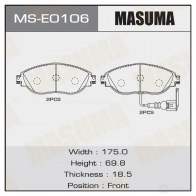 Колодки тормозные дисковые MASUMA GUI4 UL7 MS-E0106 Volkswagen Passat CC (357) 1 Купе 3.6 FSI 4motion 300 л.с. 2008 – 2010