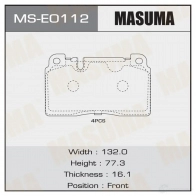 Колодки тормозные дисковые MASUMA 1439698701 L772W4 Y MS-E0112