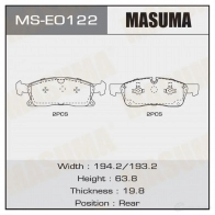 Колодки тормозные дисковые MASUMA B4G IF6Z 1439698703 MS-E0122