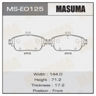 Колодки тормозные дисковые MASUMA MS-E0125 1439698705 61FO09 F