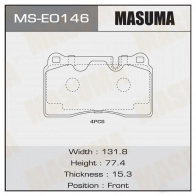 Колодки тормозные дисковые MASUMA MS-E0146 1439698713 I5V GW9