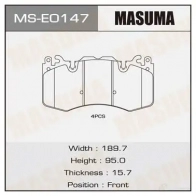 Колодки тормозные дисковые MASUMA 1439698714 FI C9A MS-E0147