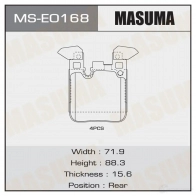 Колодки тормозные дисковые MASUMA MS-E0168 JO 9T6ER 1439698723