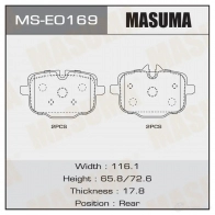 Колодки тормозные дисковые MASUMA MS-E0169 1439698724 V 7T8N