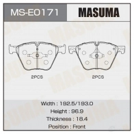 Колодки тормозные дисковые MASUMA 1439698726 MG4W Q MS-E0171