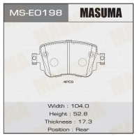 Колодки тормозные дисковые MASUMA 1439698728 VUPT M2T MS-E0198
