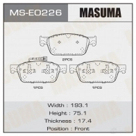 Колодки тормозные дисковые MASUMA MS-E0226 61VH 4 Volkswagen Transporter (T6) 6 2015 – 2020