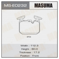 Колодки тормозные дисковые MASUMA MS-E0232 BIRUUJ 4 1439698736