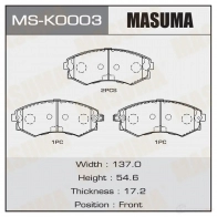 Колодки тормозные дисковые MASUMA 2 7IBK 1422881679 MS-K0003 4560116723690