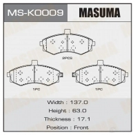 Колодки тормозные дисковые MASUMA MS-K0009 0Y 4FY9 1420577375 4560116723737