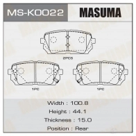 Колодки тормозные дисковые MASUMA J 2L3D 1422881677 4560116723843 MS-K0022