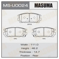 Колодки тормозные дисковые MASUMA MS-U0024 4560116723430 1420577356 N46H LV
