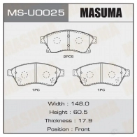 Колодки тормозные дисковые MASUMA Q WW8L 1420577357 4560116723447 MS-U0025