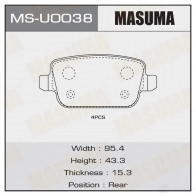 Колодки тормозные дисковые MASUMA MS-U0038 4560116723492 1422881580 T RLBZ7