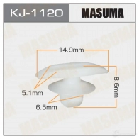 Клипса пластиковая MASUMA 1422887258 KJ-1120 TGL0 5