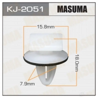 Клипса пластиковая MASUMA KJ-2051 1422886227 HE88 KEU