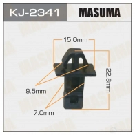 Клипса пластиковая MASUMA EYQ15L H 1422884715 KJ-2341