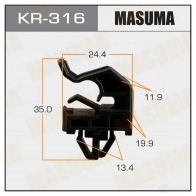 Клипса пластиковая MASUMA KR-316 1422885759 9RBP 8