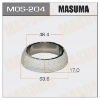 Кольцо уплотнительное глушителя 48.4x63.6x17 MASUMA 1422883834 MOS-204 HP7 LIL3