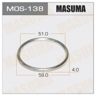 Кольцо уплотнительное глушителя 51х59.5 уп. 5шт MASUMA Nissan Micra (K12) 3 Хэтчбек 1.5 dCi 82 л.с. 2003 – 2010 MOS-138 5 AKP4O