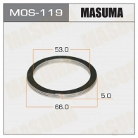 Кольцо уплотнительное глушителя 53х66 уп. 20шт MASUMA 1422883821 MOS-119 G3H 2H4D