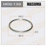 Кольцо уплотнительное глушителя 54.5х62.8 уп. 5шт MASUMA MOS-139 A X9X1VP 1422883808