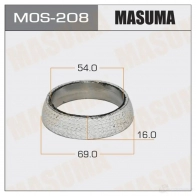 Кольцо уплотнительное глушителя 54x69x16 MASUMA 1422883830 DHRV 11E MOS-208