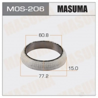 Кольцо уплотнительное глушителя 60.8x77.2x15 MASUMA 1422883832 MOS-206 F9K9 X